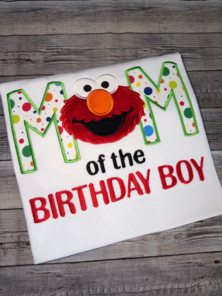 Mom is the birthday boy T-shirt|Elmo inspired