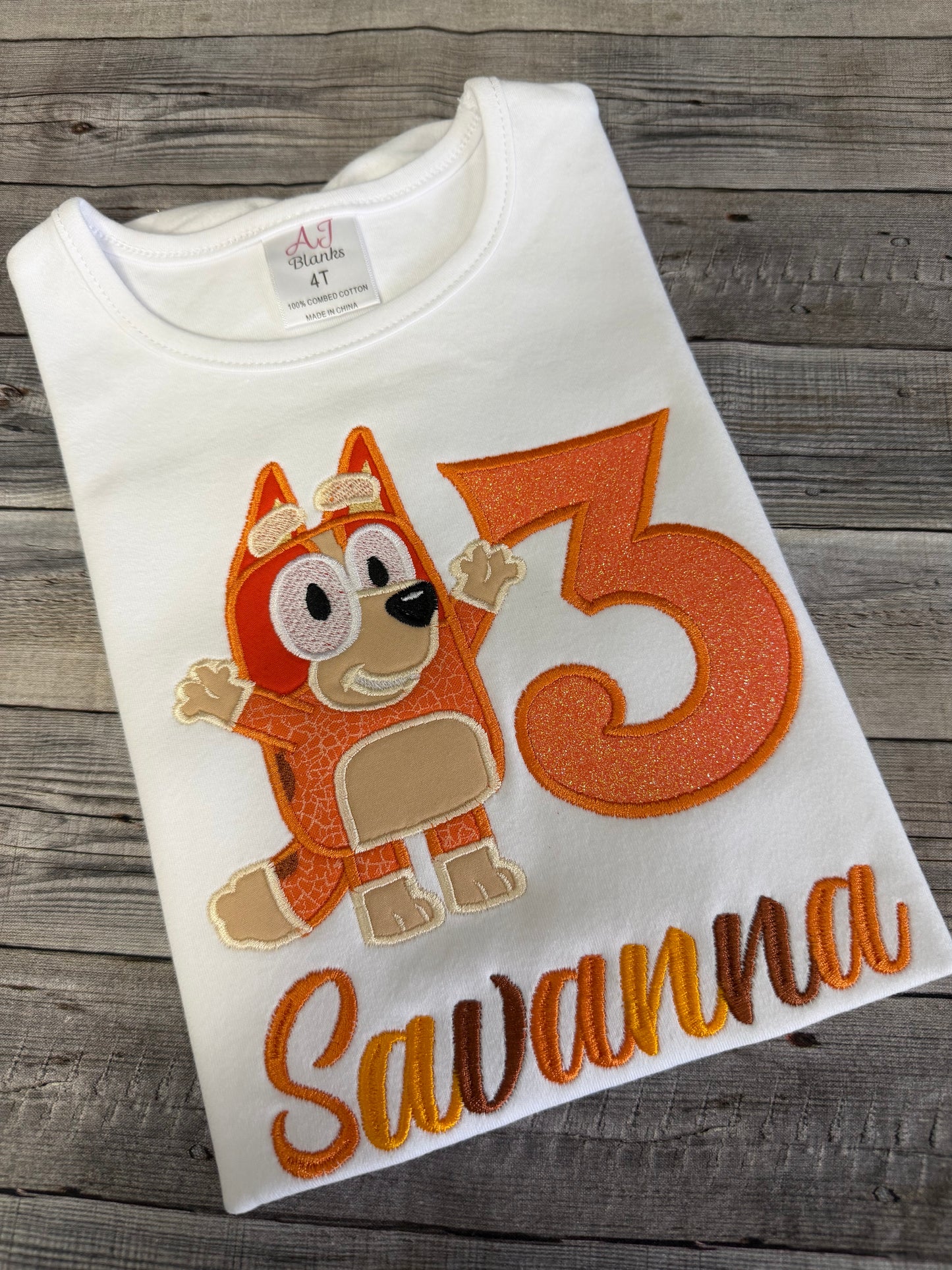 Bingo Inspired Personalized Embroidered Birthday Shirt | Custom Birthday for girls