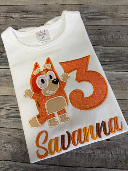 Bingo Inspired Personalized Embroidered Birthday Shirt | Custom Birthday for girls
