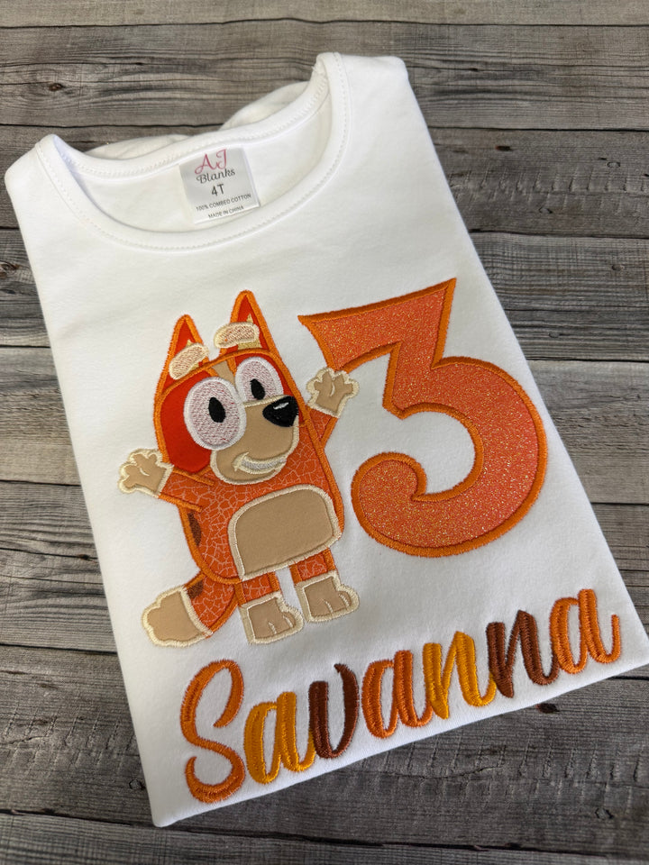Bingo Inspired Personalized Embroidered Birthday Shirt | Custom Birthday for girls