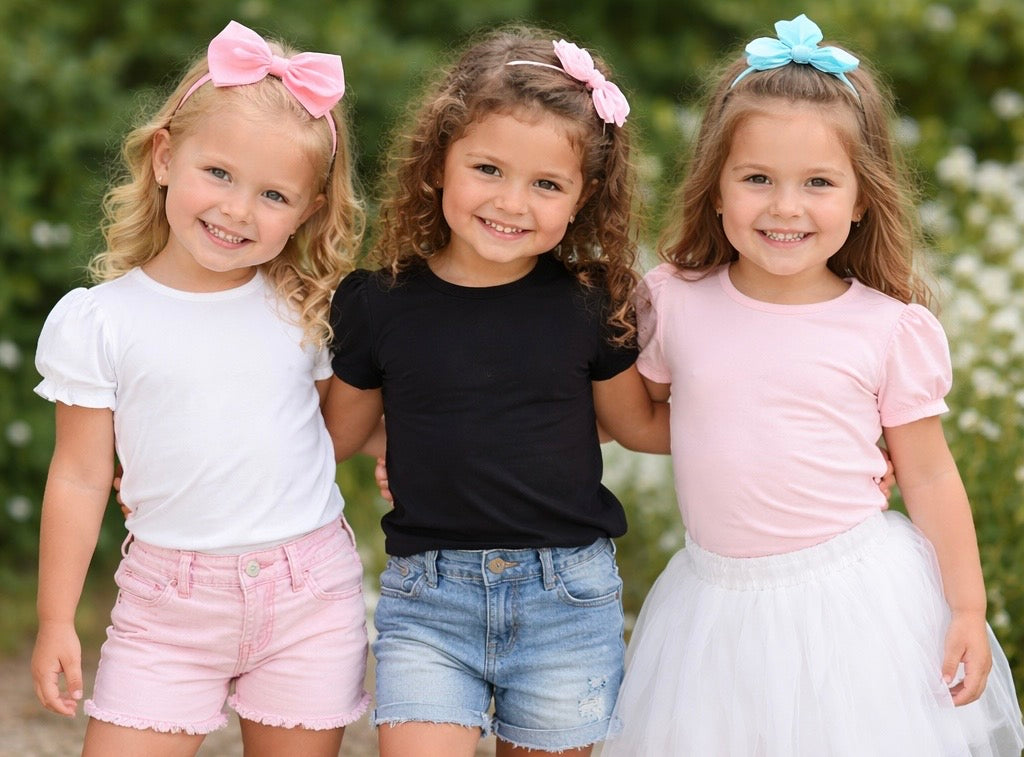 Puff sleeve toddler shirt for girls-Embroidery ready