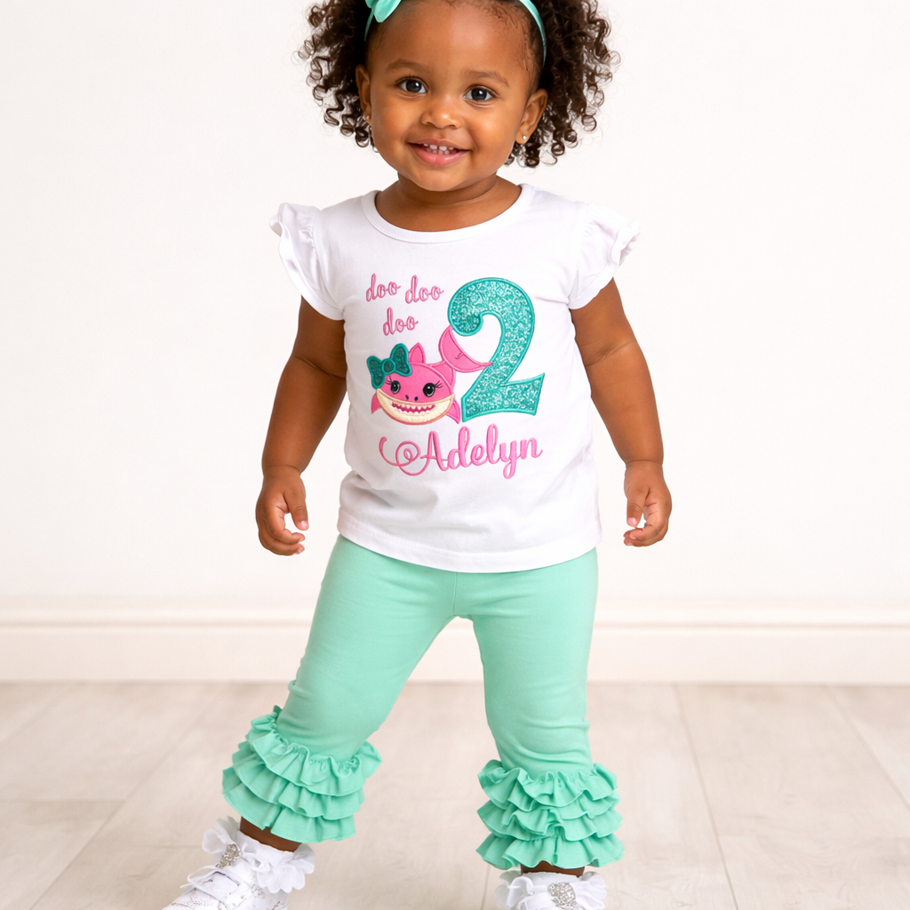 Shark Birthday shirt/set for girls
