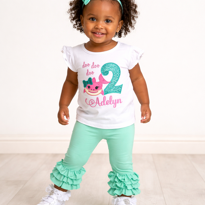 Shark Birthday shirt/set for girls