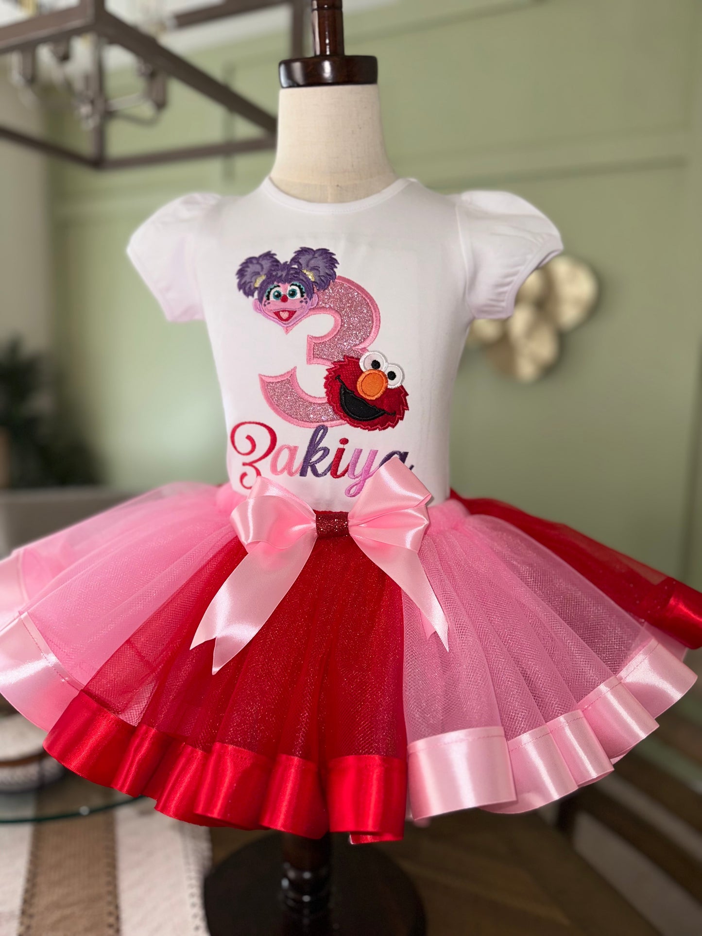 Sesame Street Inspired Birthday Tutu Outfit – Elmo & Abby Personalized Set