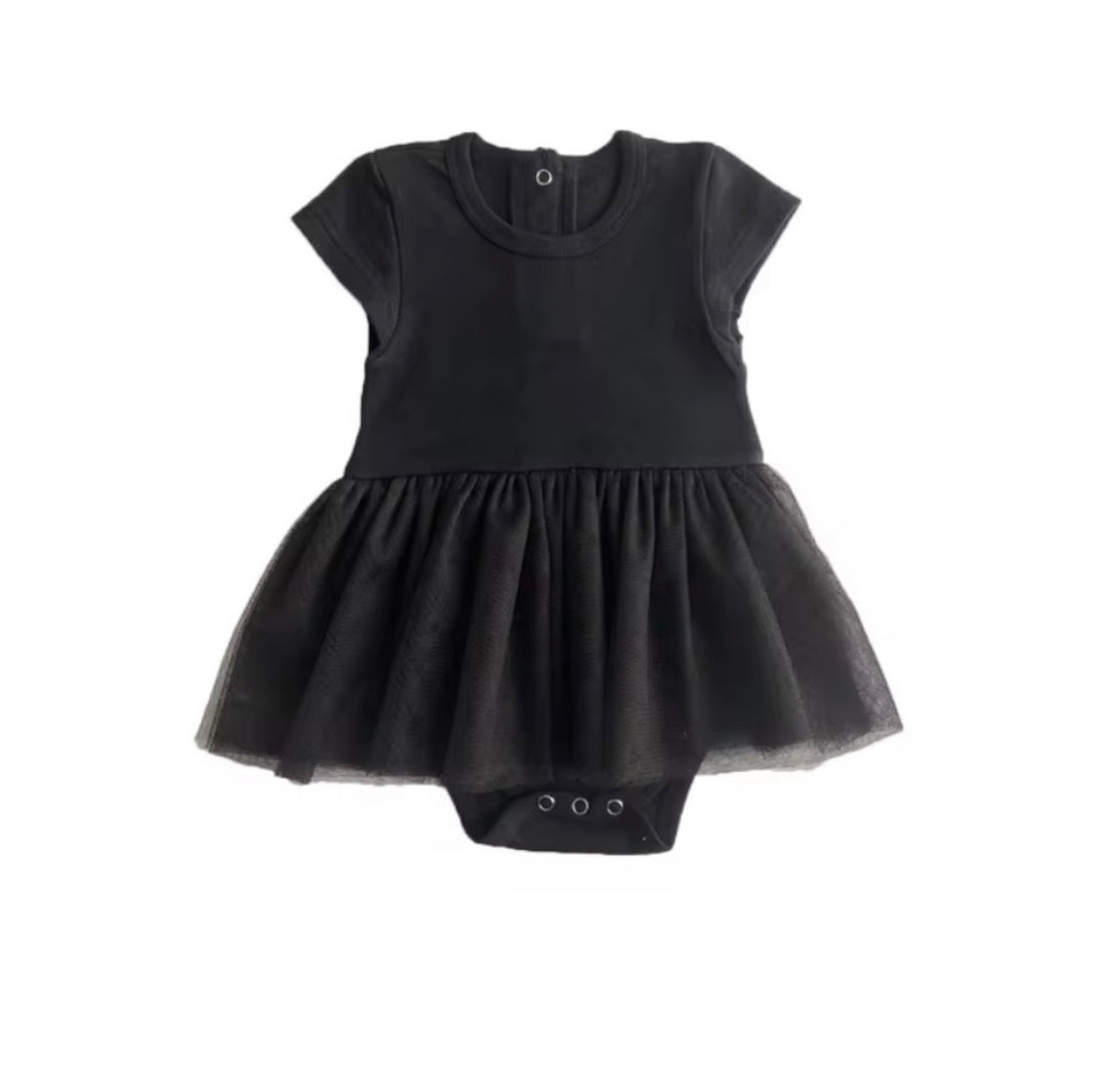 Embroidery blanks-black Tutu Romper for baby girls