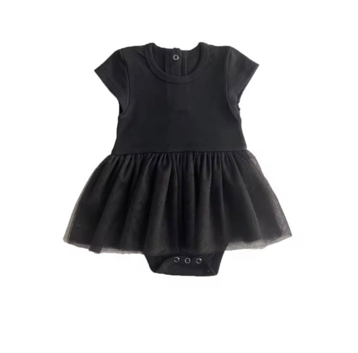 Embroidery blanks-black Tutu Romper for baby girls