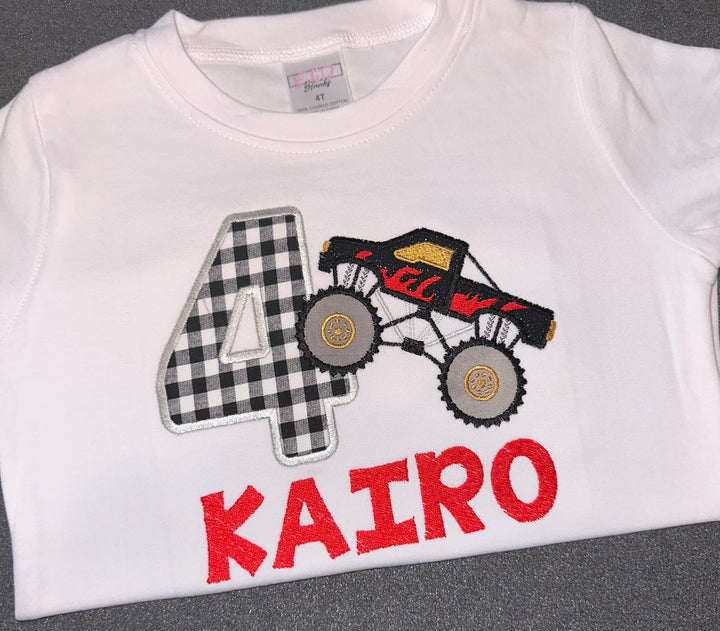 Personalized Monster truck birthday shirt for boys|Custom Birthday Shirt