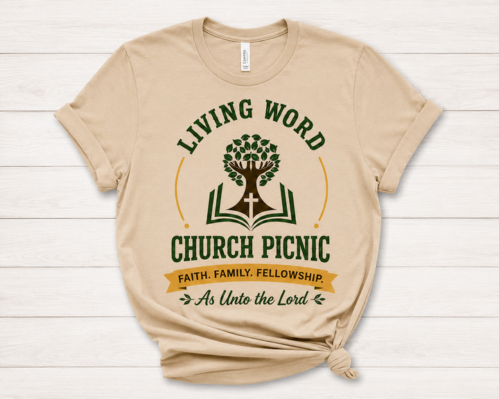 Living Word Church Picnic Shirt(choose ground shipping at checkout)