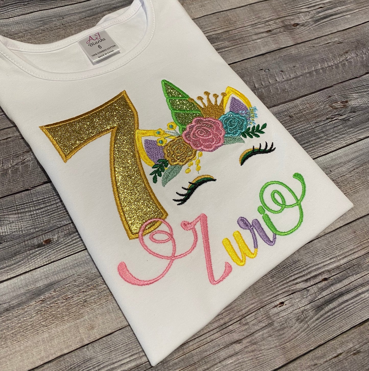 Unicorn birthday shirt for girls