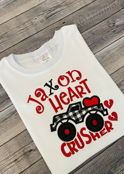 Personalized heart crusher shirt for boys