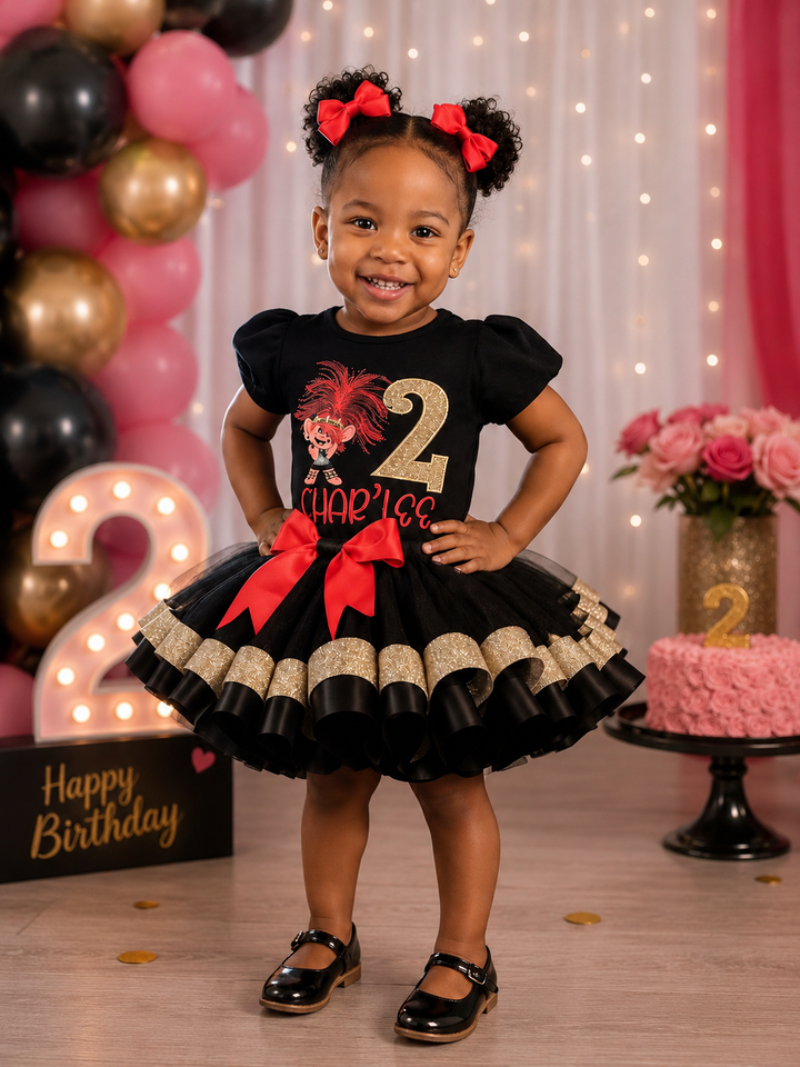 Rock Star Poppy 2nd Birthday Outfit