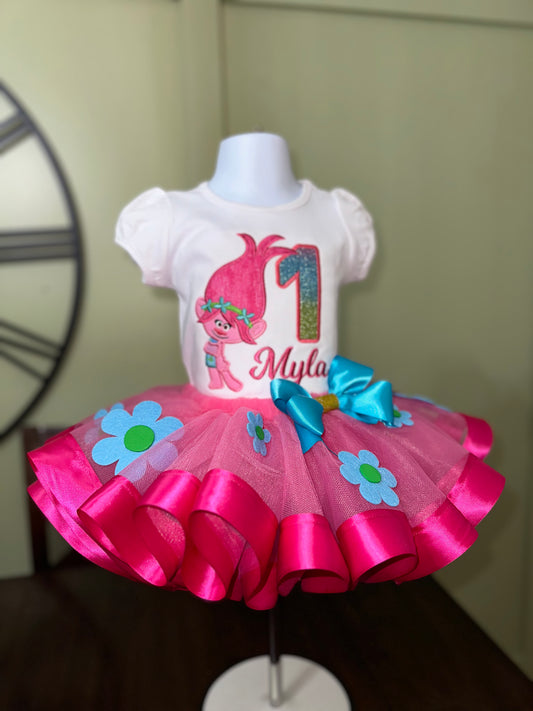 TROLLS BIRTHDAY OUTFIT FOR GIRLS