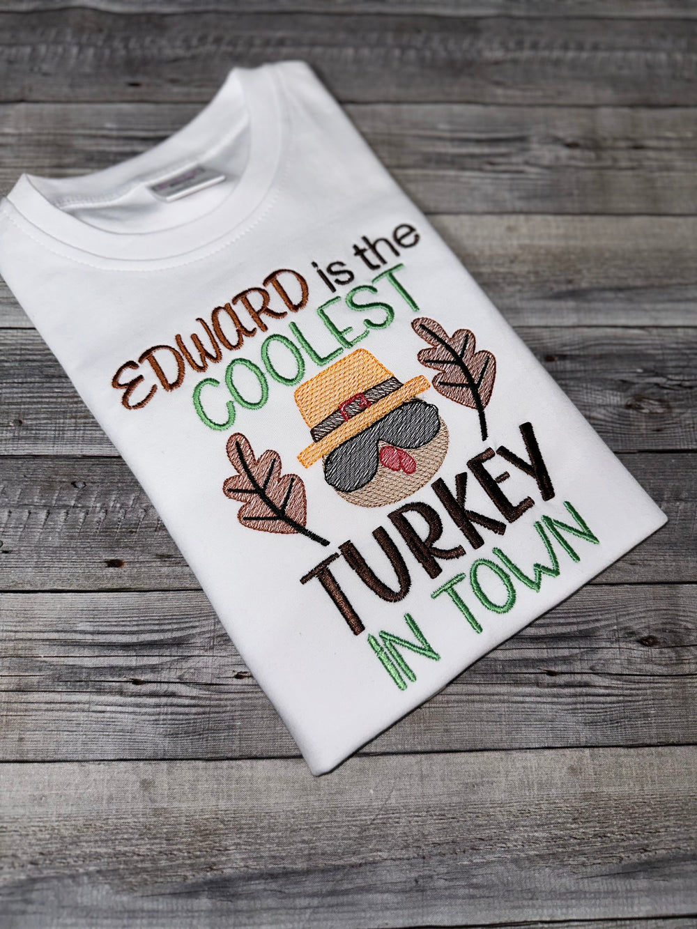 Coolest turkey in town shirt for boys- Thanksgiving Holiday shirt