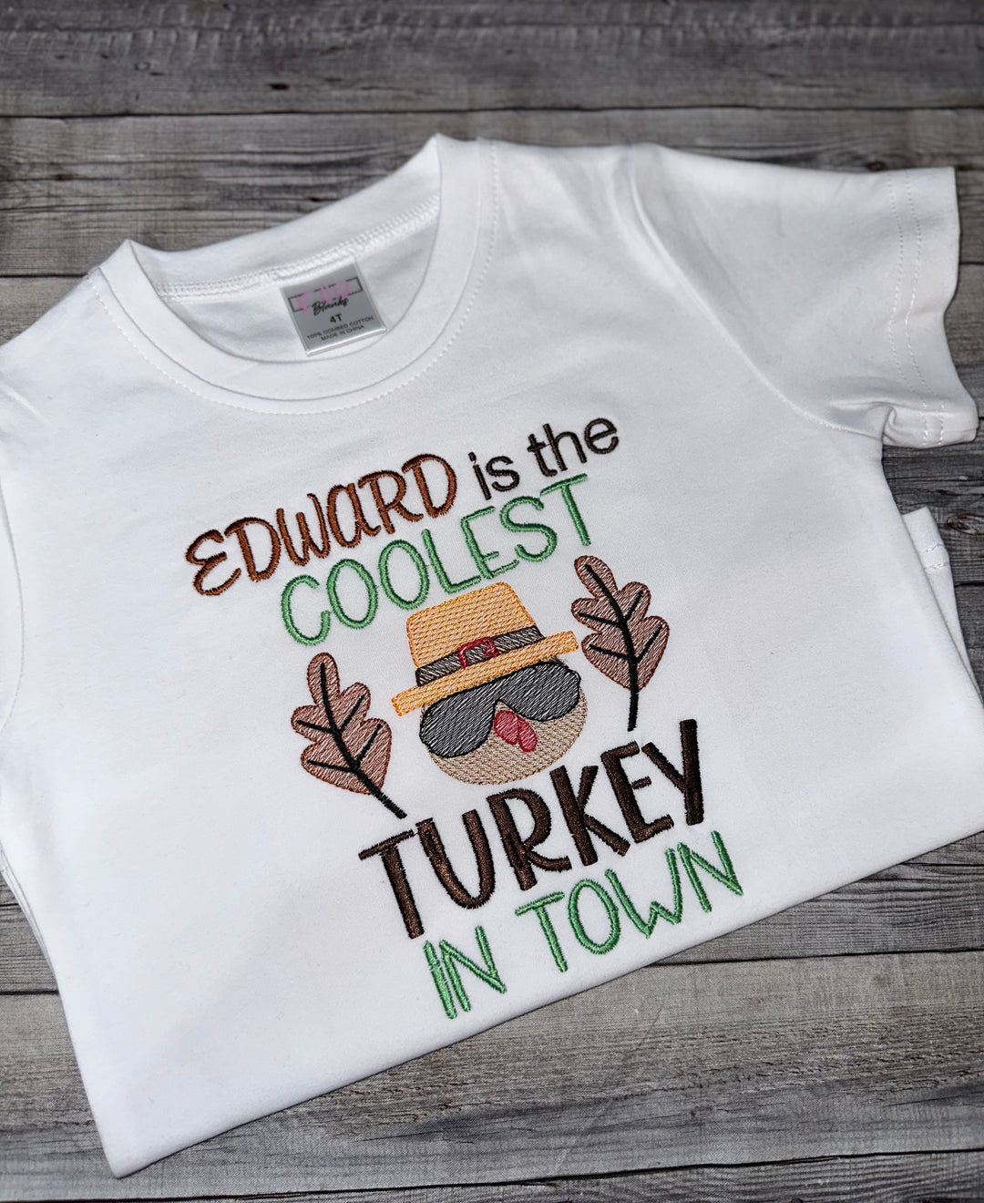 Coolest turkey in town shirt for boys- Thanksgiving Holiday shirt