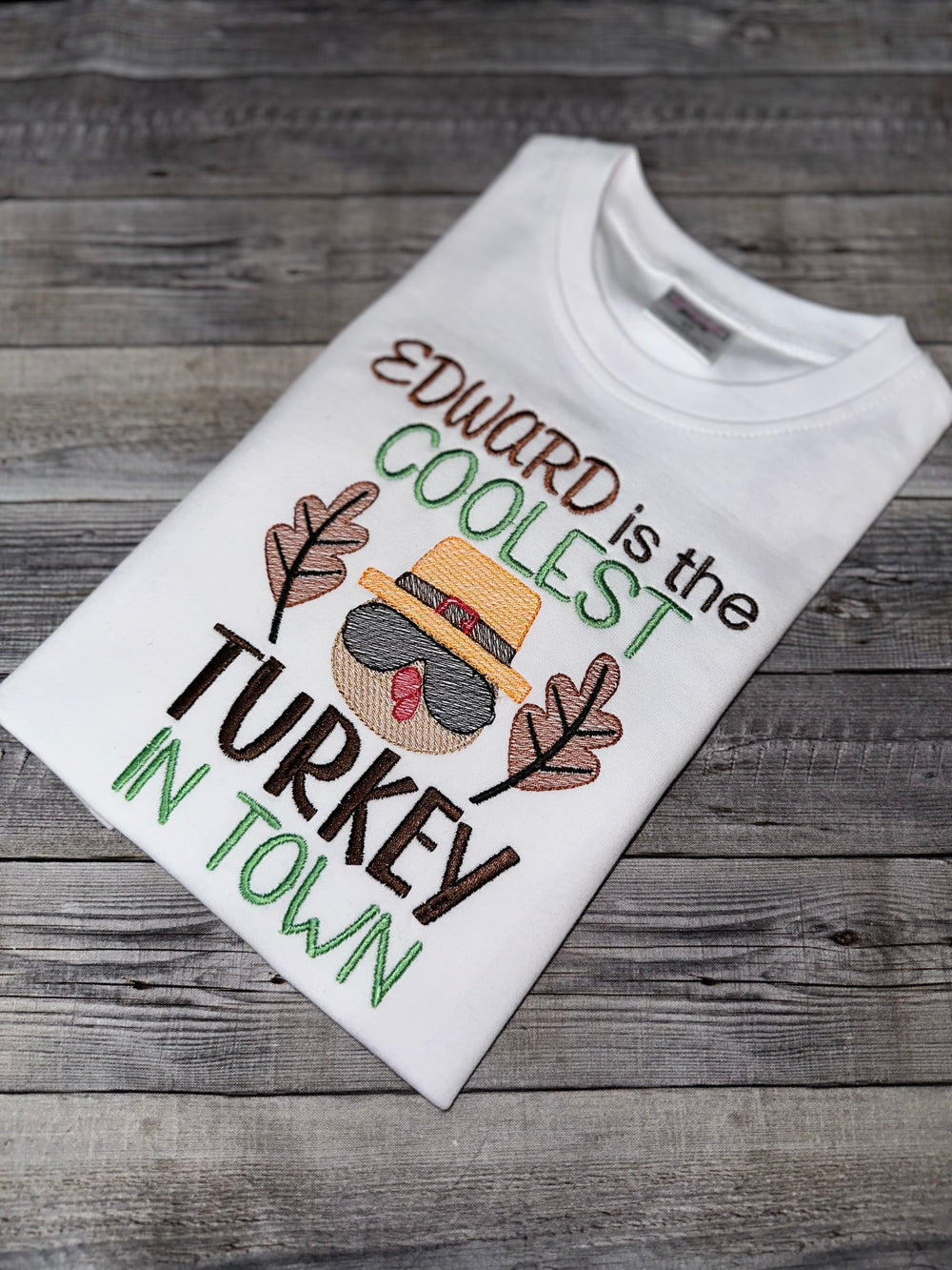 Coolest turkey in town shirt for boys- Thanksgiving Holiday shirt