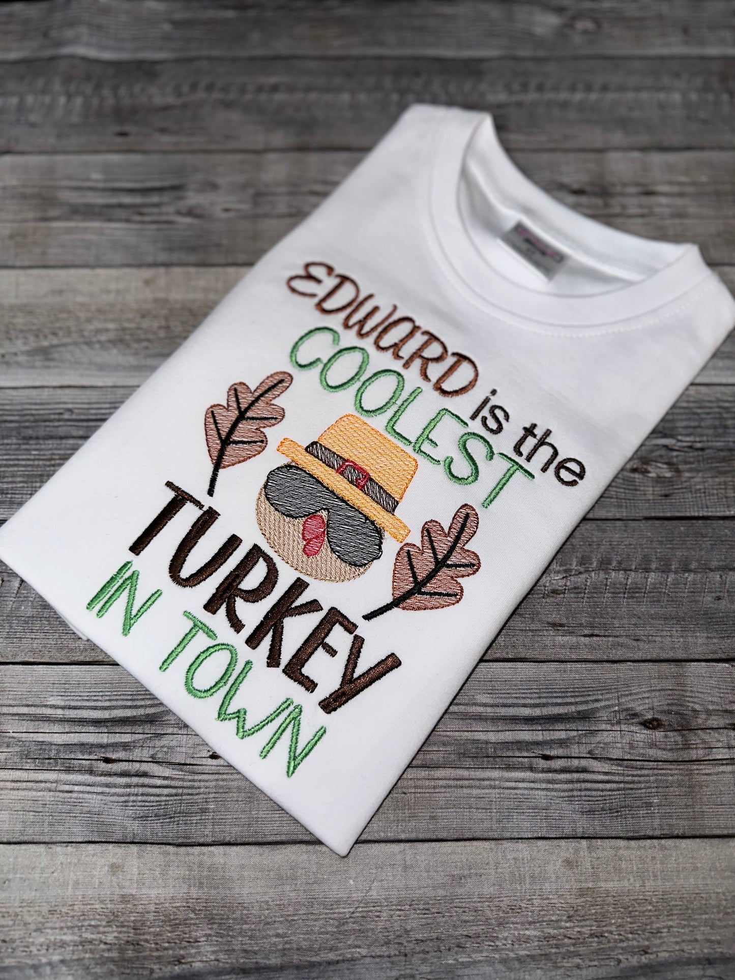 Coolest turkey in town shirt for boys- Thanksgiving Holiday shirt