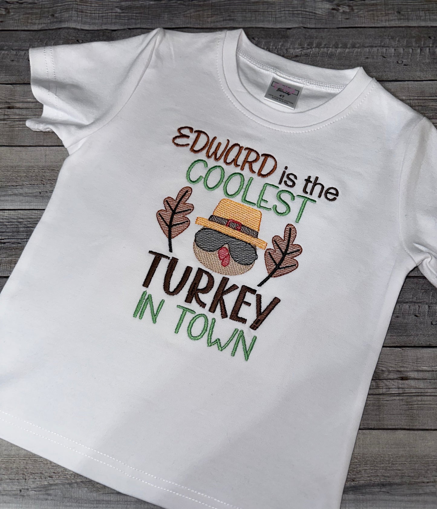 Coolest turkey in town shirt for boys- Thanksgiving Holiday shirt