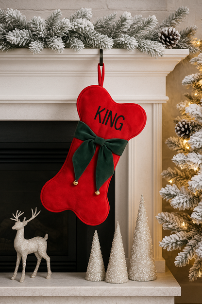 Bone shaped Christmas stockings for dogs (seasonal-while supplies last)