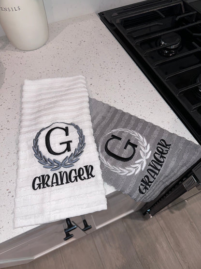 Personalized monogrammed hand towels