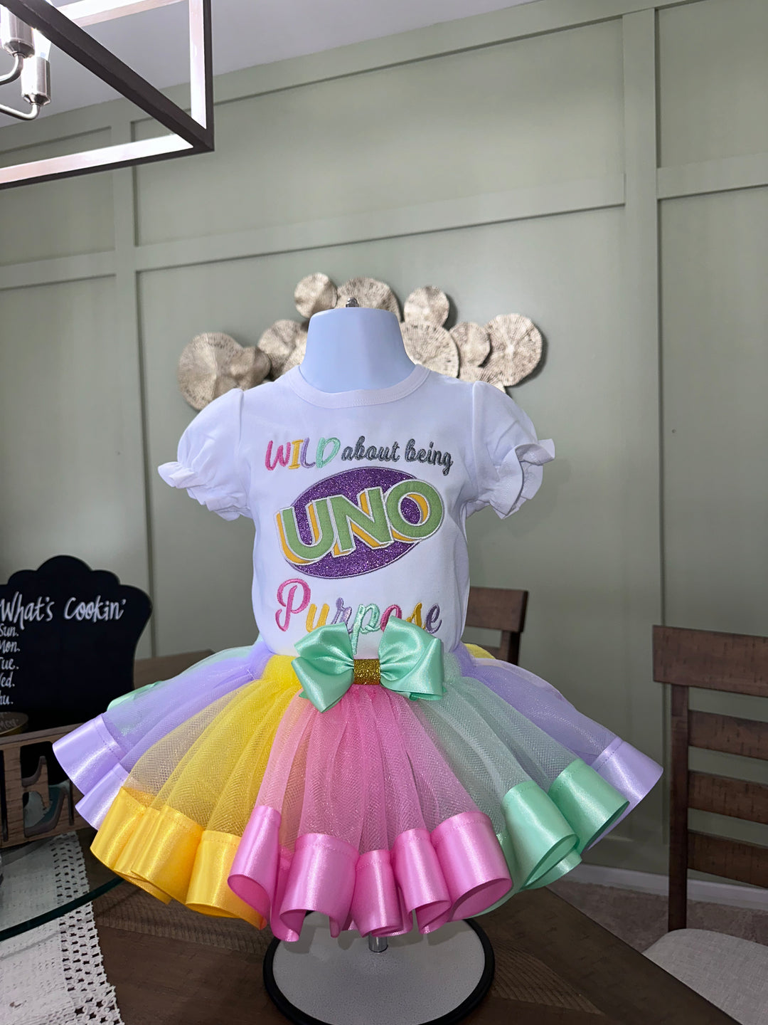 Wild about being Uno birthday outfit-pastel