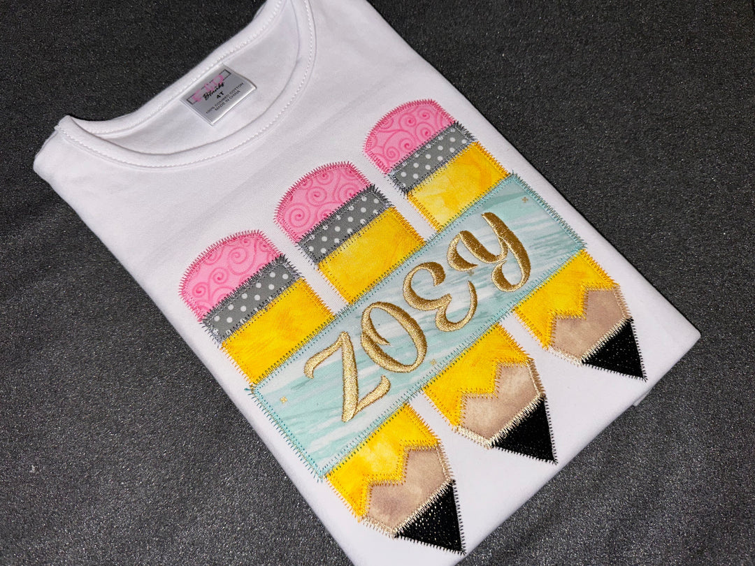 Back to School Pencil Shirt for girls