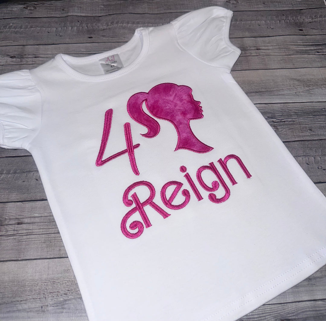 Personalized Barbie-Inspired Birthday Shirt for Girls|Custom Birthday shirt