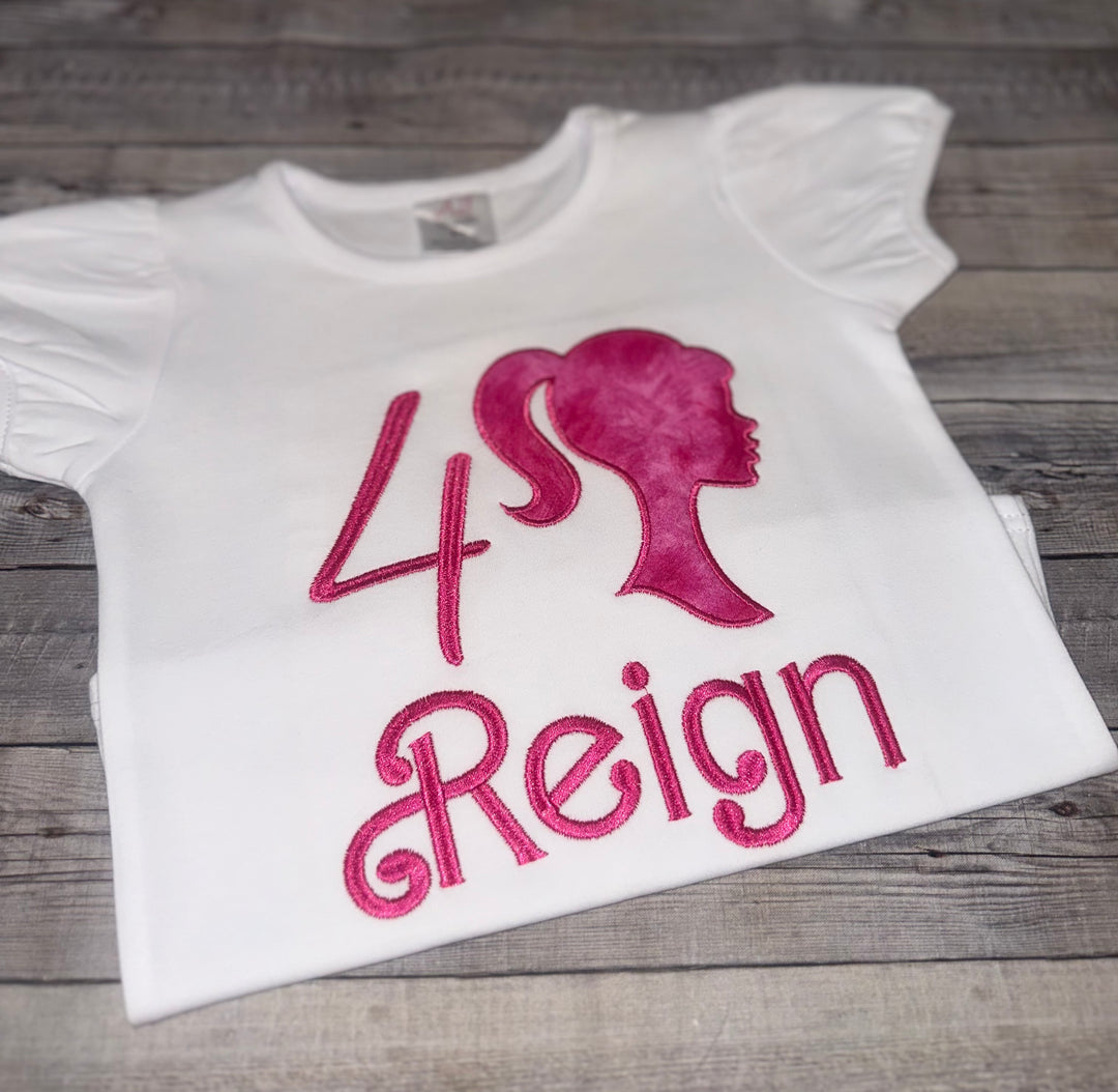 Personalized Barbie-Inspired Birthday Shirt for Girls|Custom Birthday shirt