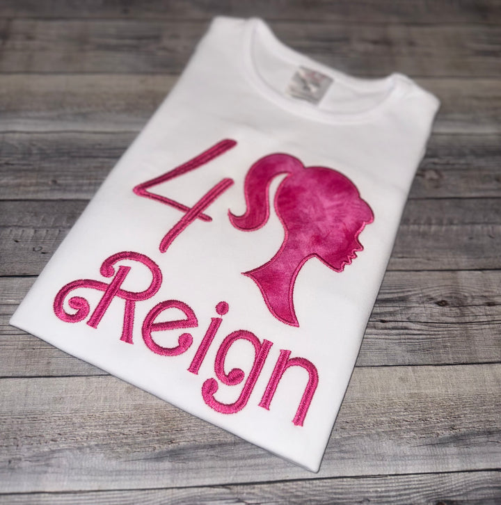 Personalized Barbie-Inspired Birthday Shirt for Girls|Custom Birthday shirt