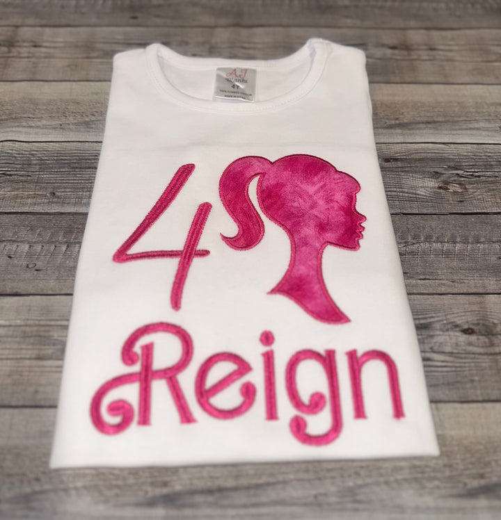 Personalized Barbie-Inspired Birthday Shirt for Girls|Custom Birthday shirt
