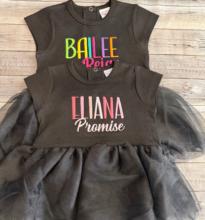 Personalized name shirt Tutu Romper for babies