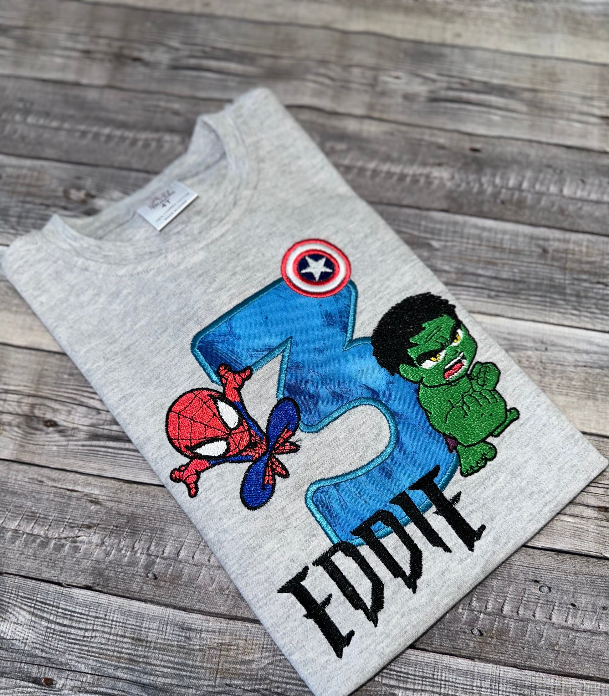 Marvel characters birthday shirt for boys 