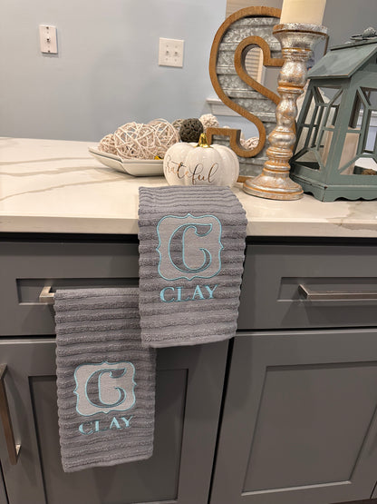 Personalized monogrammed bathroom/kitchen towels 