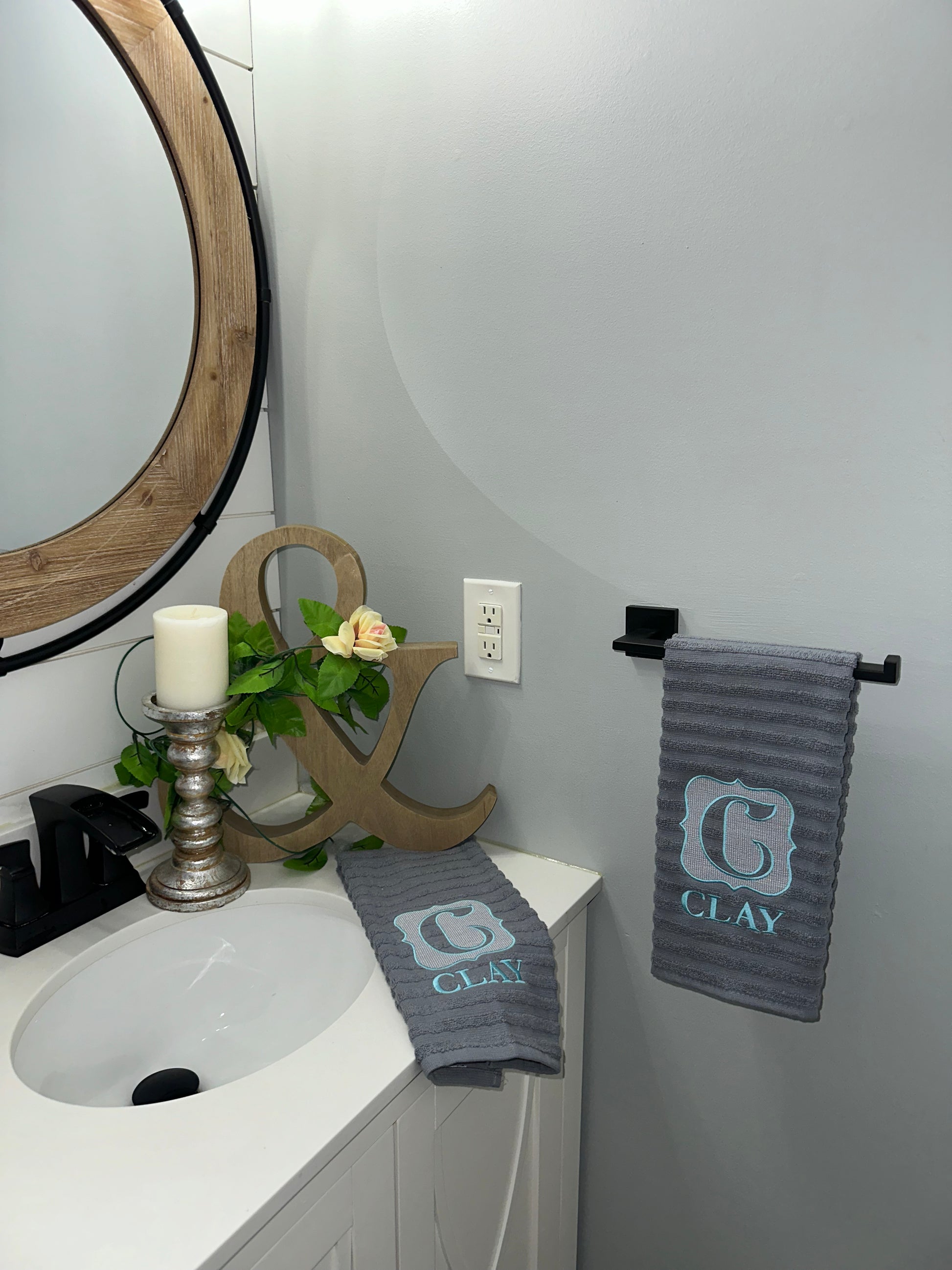 Personalized monogrammed kitchen/bathroom towels 