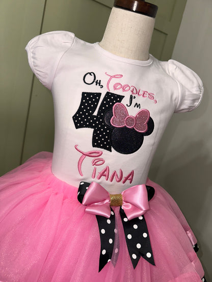 Personalized Minnie Mouse birthday outfit for girls