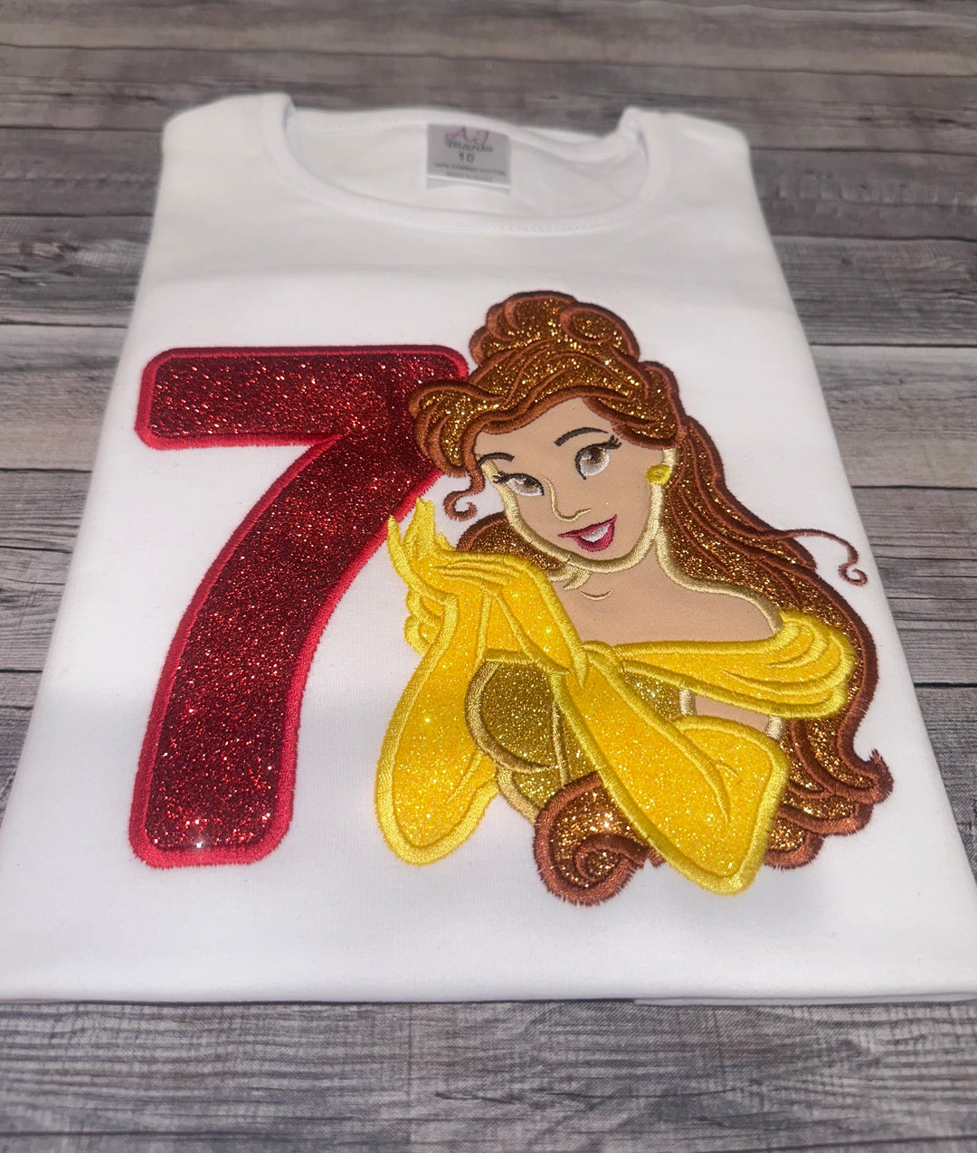 Personalized Princess birthday shirt for girls|Custom Belle Inspired Birthday Shirt
