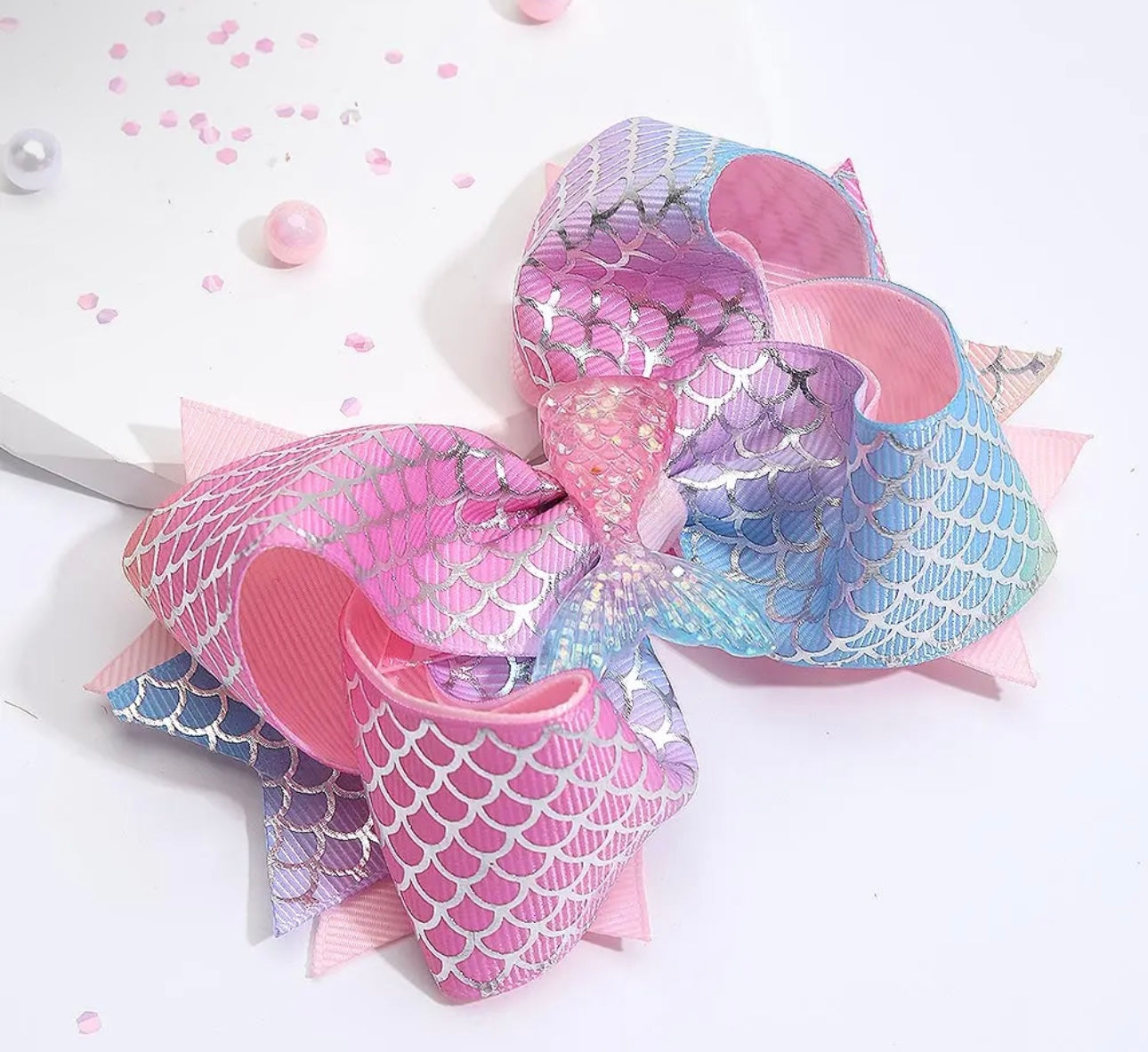 Mermaid hair clip bow for toddlers and girls