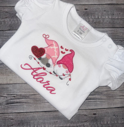 Two Gnomes Valentine's Day shirt for girls