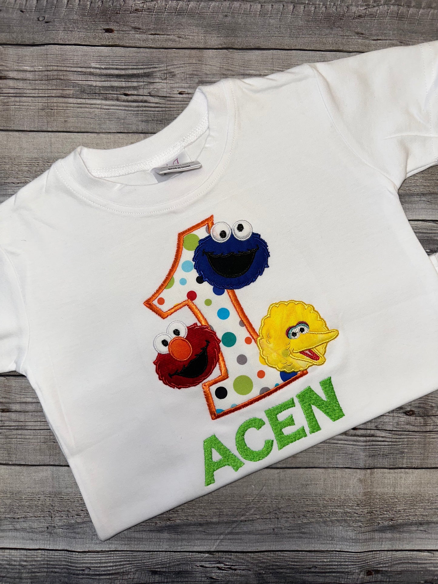Sesame Street theme birthday shirt for boys