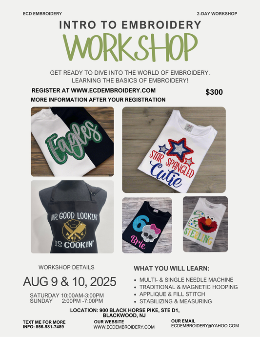 Intro to embroidery class- Embroidery Basics