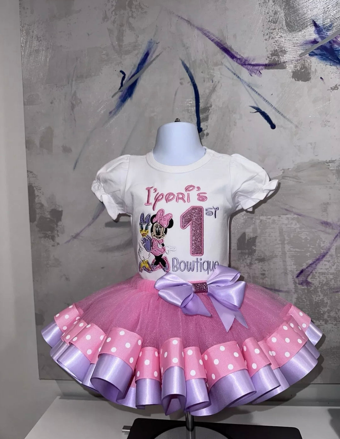 Personalized Minnie &amp; Daisy inspired Birthday tutu set for girls|Custom Birthday Outfit