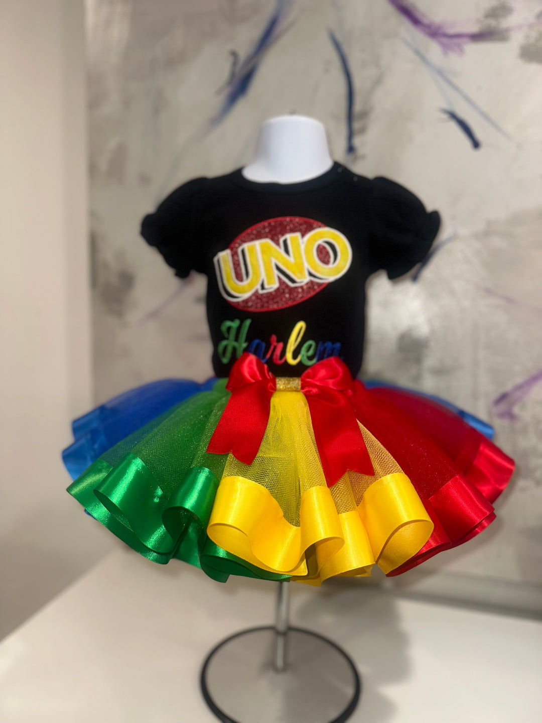 Uno Birthday Outfit for girls- Personalized Shirt &amp; Tutu Set