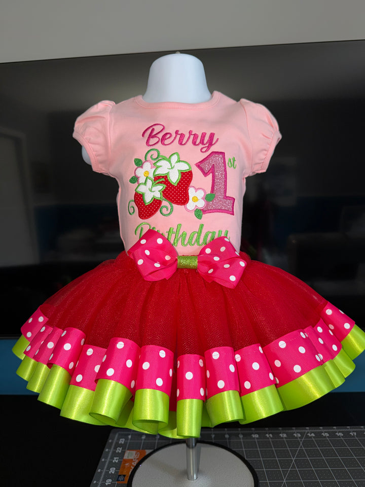 berry 1st birthday theme outfit for girls
