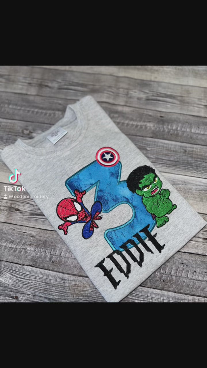Marvel characters birthday shirt for boys 